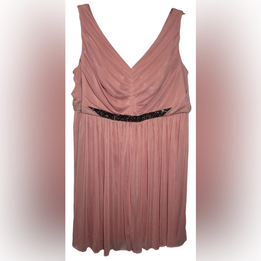 David's Bridal size 22 Pink Sleeveless Glitter Band Dress